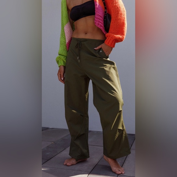 Selfie Leslie Pants - LOW RISE WIDE LEG PANTS OLIVE